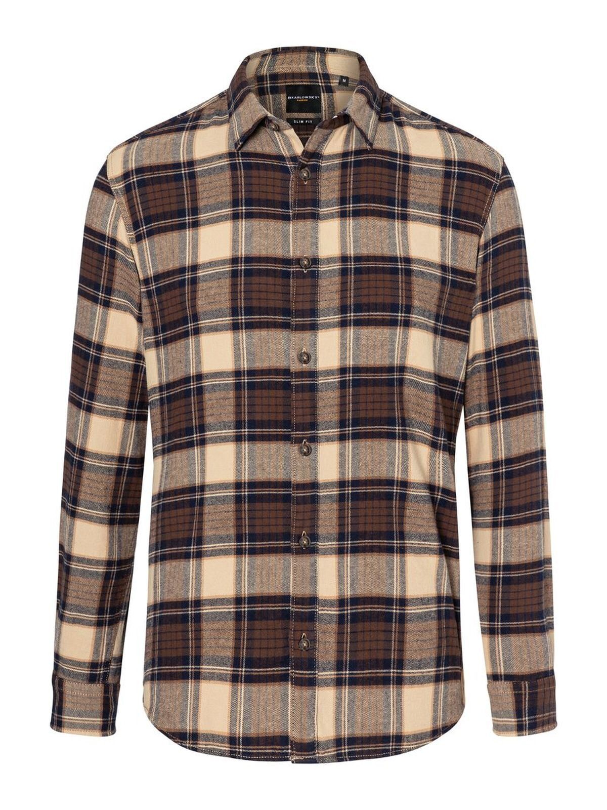 checked shirt Urban-Trend Herren Hemd / Bluse – Karlowsky – Farbe Sahara – individuell veredelbar
