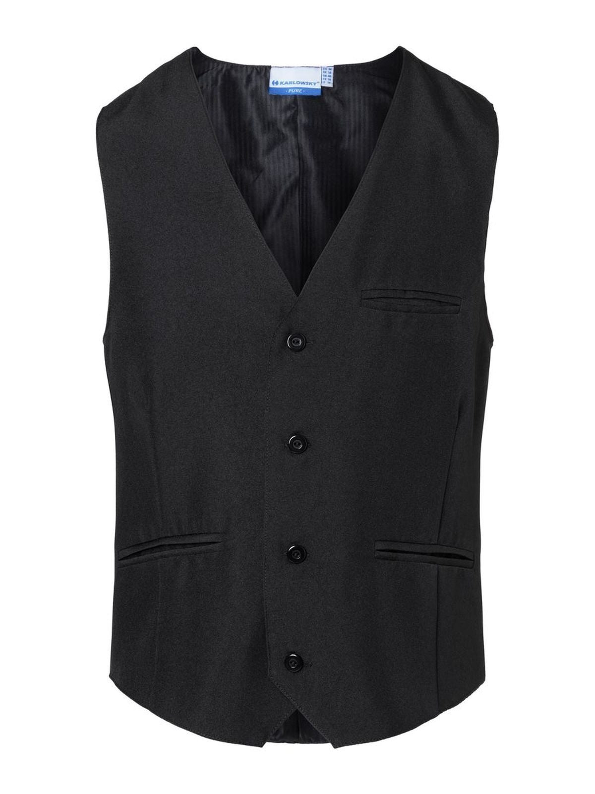 Waistcoat Basic Herren Strick / Weste – Karlowsky – Farbe Schwarz – individuell veredelbar