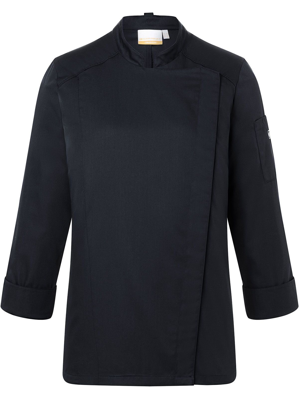 Ladies' Chef Jacket Naomi Damen Schürze / Kasack – Karlowsky – Farbe Schwarz – individuell veredelbar
