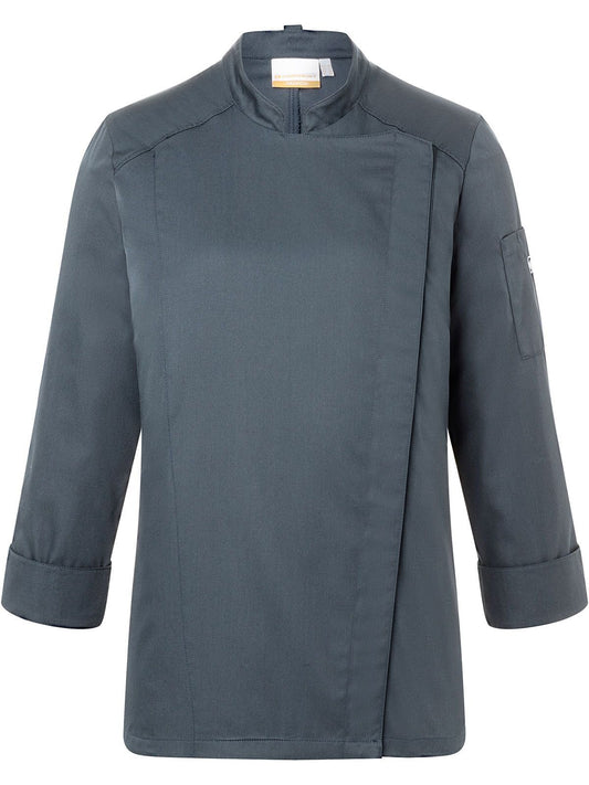 Ladies' Chef Jacket Naomi Damen Schürze / Kasack – Karlowsky – Farbe Anthrazit – individuell veredelbar