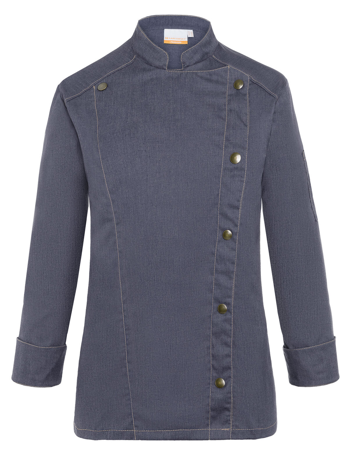Ladies' Chef Jacket Jeans-Style Damen Schürze / Kasack – Karlowsky – Farbe Vintage Black – individuell veredelbar