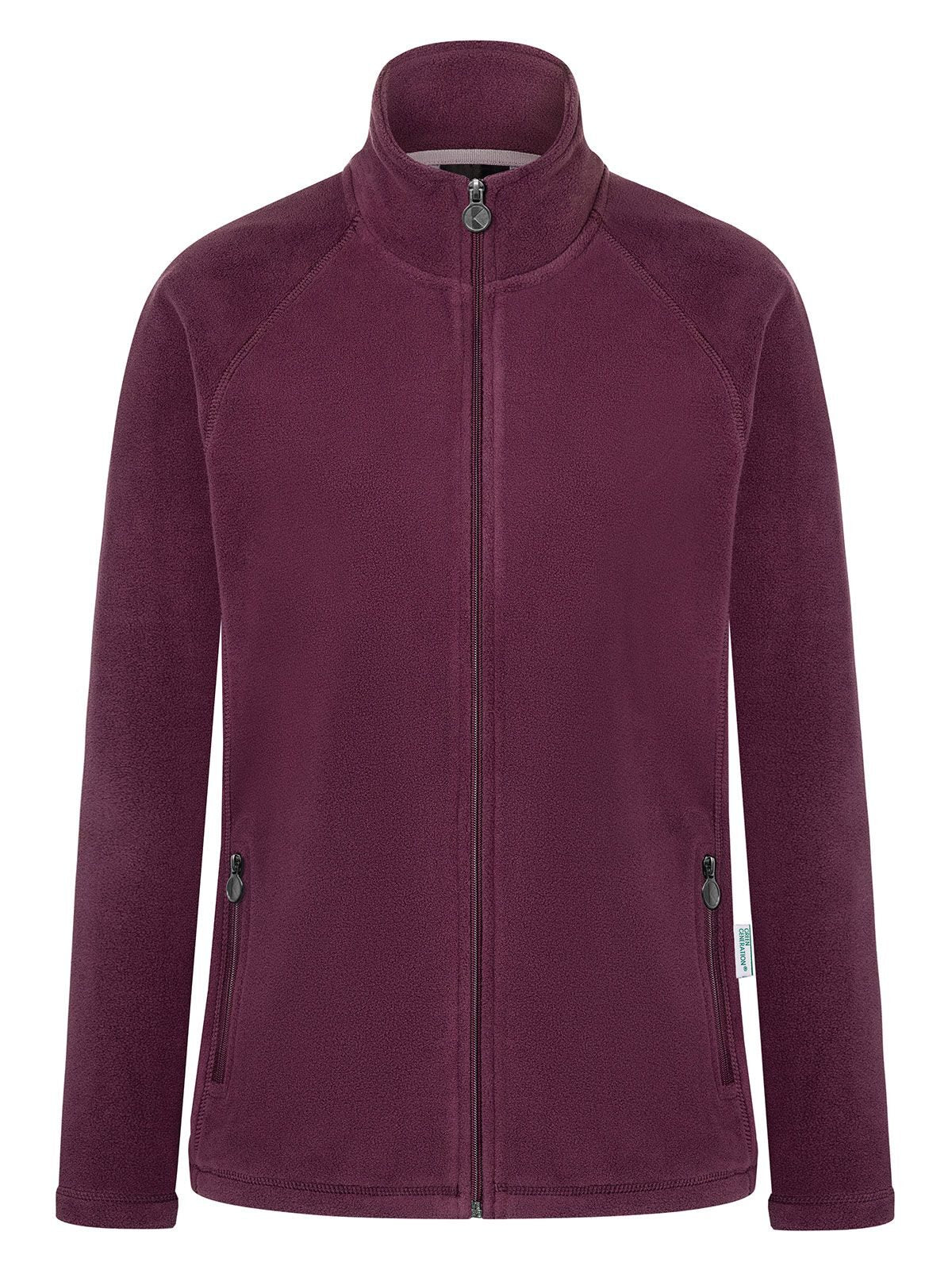 Ladies' Workwear Fleece Jacket Damen – Karlowsky – Farbe Aubergine – individuell veredelbar