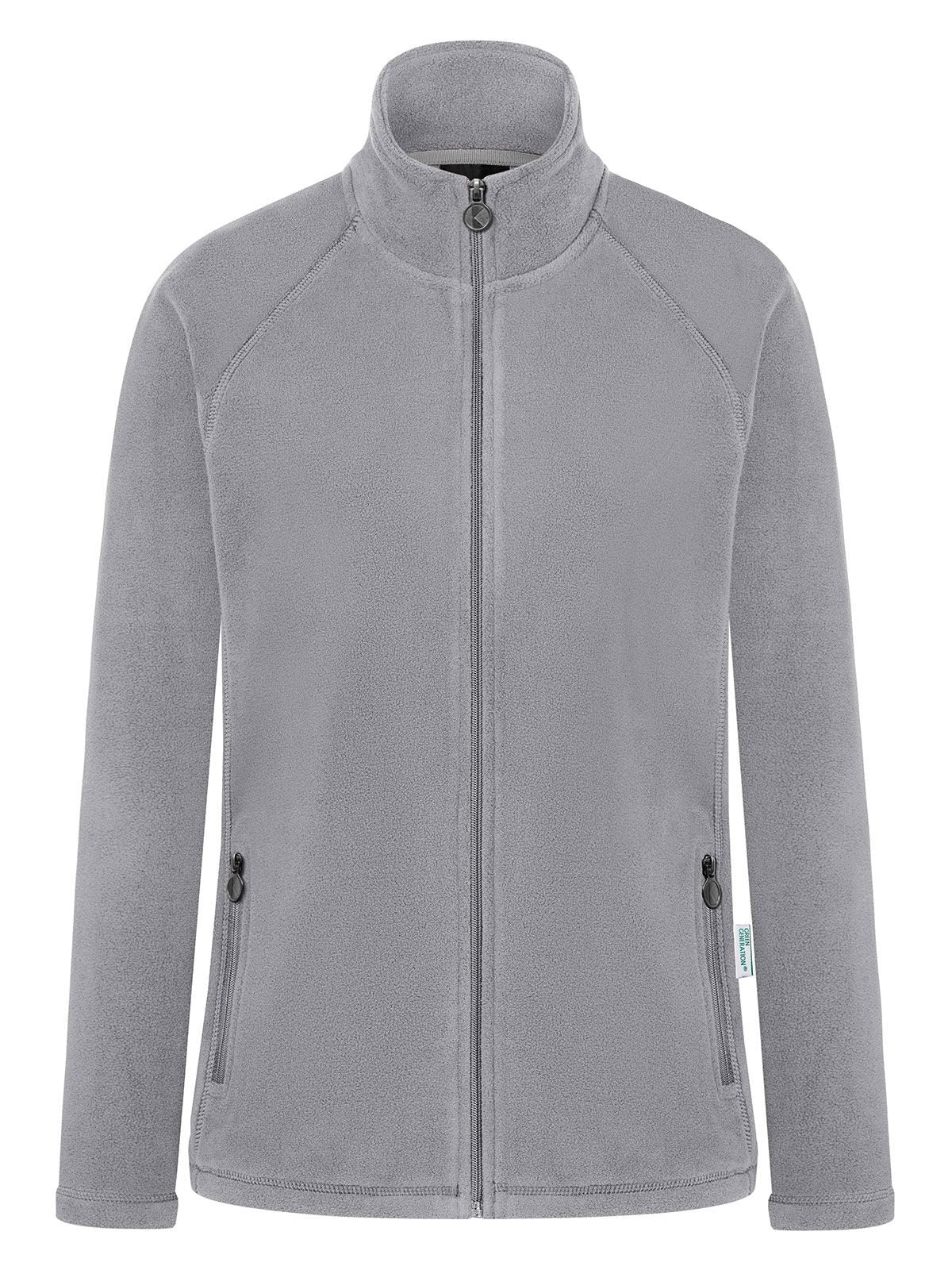 Ladies' Workwear Fleece Jacket Damen – Karlowsky – Farbe Platinum Grey – individuell veredelbar