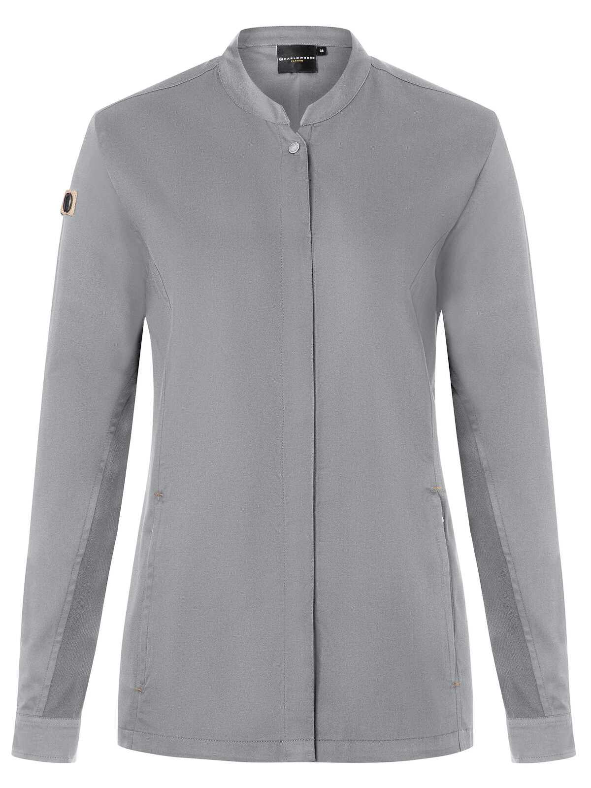 Giacca da cuoco da donna Green-Generation Damen Schürze / Kasack – Karlowsky – Farbe Platinum Grey – individuell veredelbar