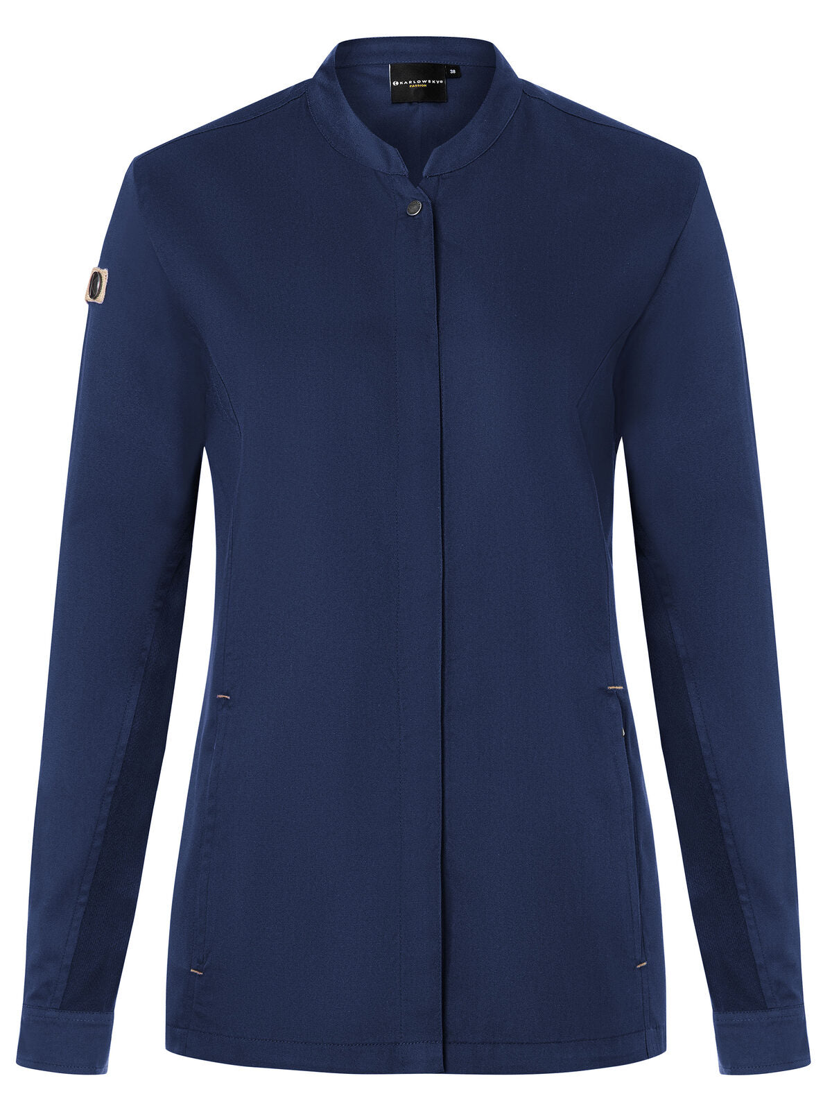 Giacca da cuoco da donna Green-Generation Damen Schürze / Kasack – Karlowsky – Farbe Steel Blue – individuell veredelbar