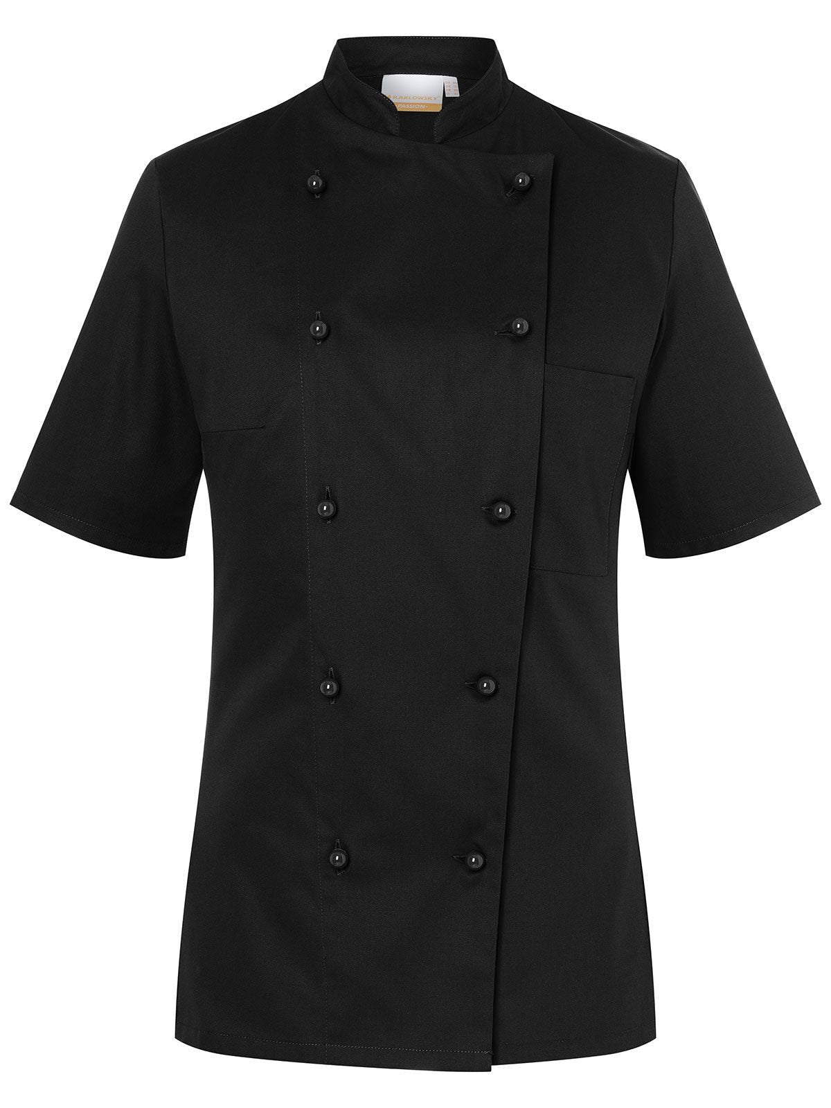 Ladies' Chef Jacket Pauline Damen Schürze / Kasack – Karlowsky – Farbe Schwarz – individuell veredelbar