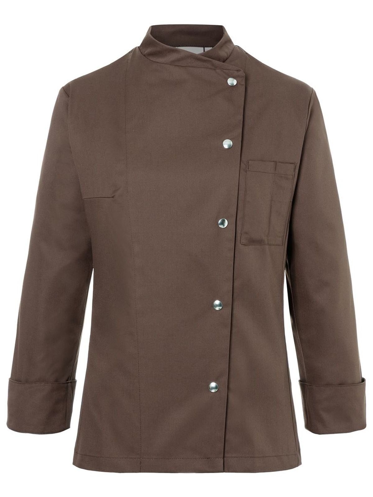 Ladies' Chef Jacket Larissa Damen Schürze / Kasack – Karlowsky – Farbe Light-Brown – individuell veredelbar