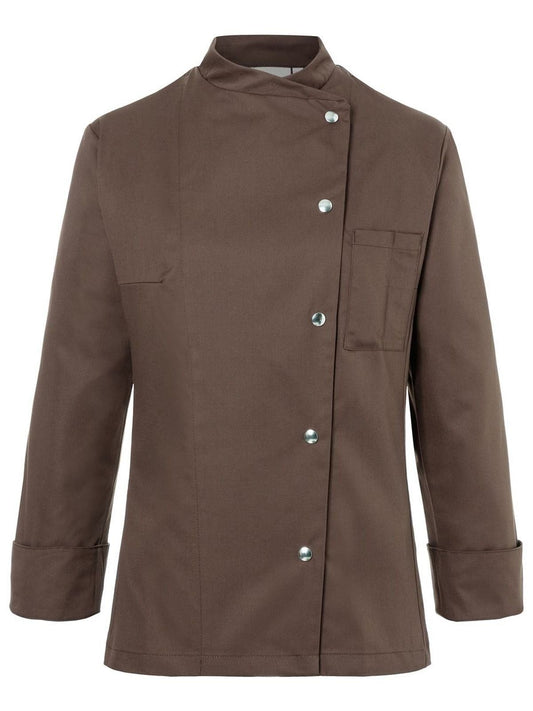 Ladies' Chef Jacket Larissa Damen Schürze / Kasack – Karlowsky – Farbe Light-Brown – individuell veredelbar
