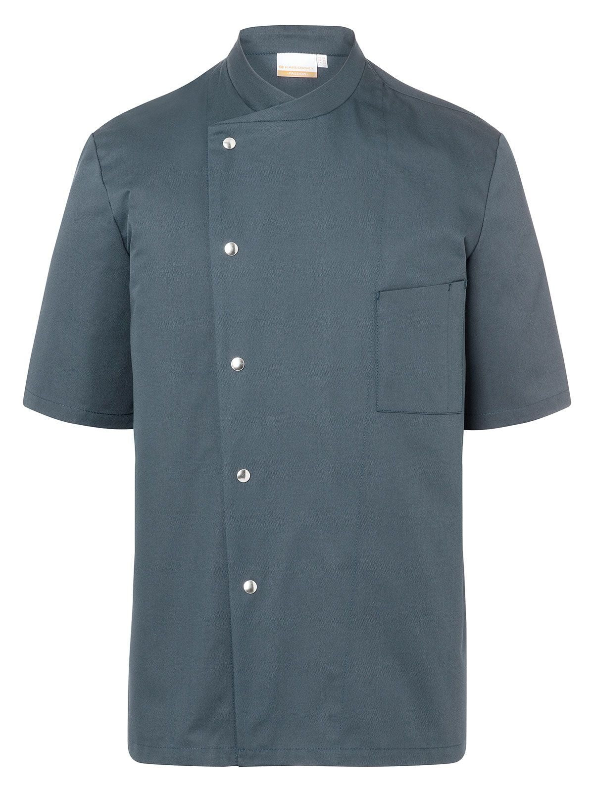 Chef Jacket Gustav Short Sleeve Herren Schürze / Kasack – Karlowsky – Farbe Anthrazit – individuell veredelbar
