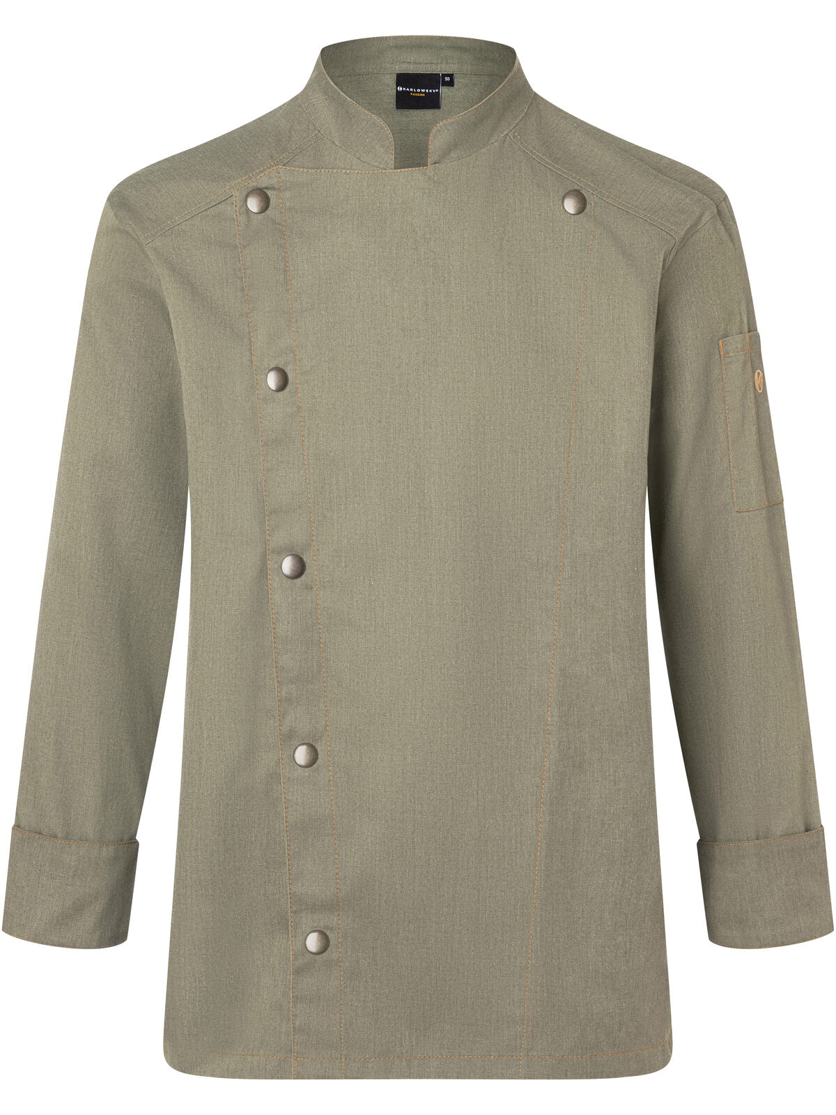 Chef Jacket Jeans-Style Herren Schürze / Kasack – Karlowsky – Farbe Vintage Moss Green – individuell veredelbar