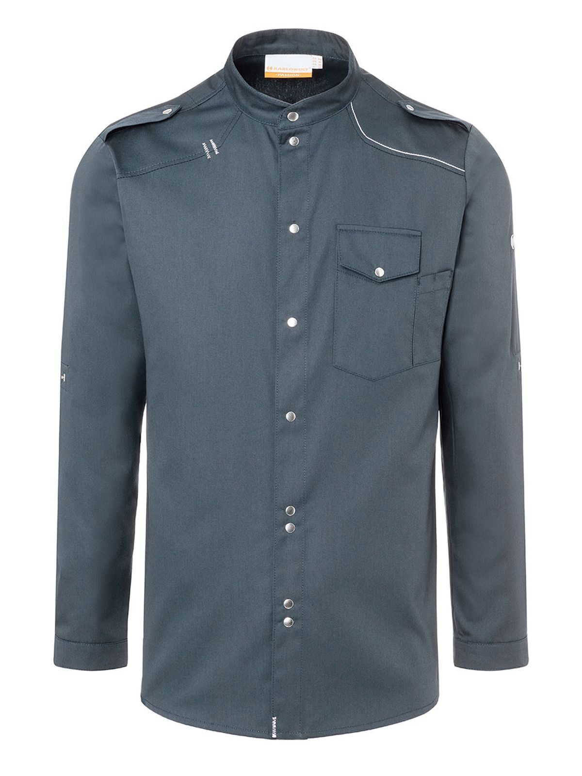 Chef Shirt New Identity Herren Schürze / Kasack – Karlowsky – Farbe Anthrazit – individuell veredelbar