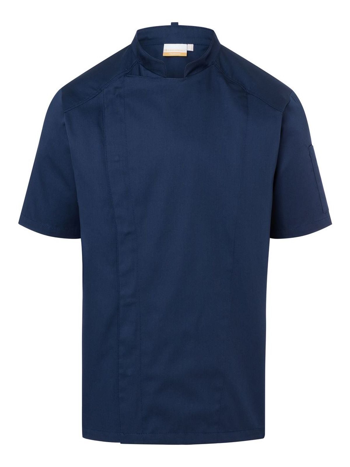 Short-Sleeve Chef Jacket Modern-Look Schürze / Kasack – Karlowsky – Farbe Navy – individuell veredelbar