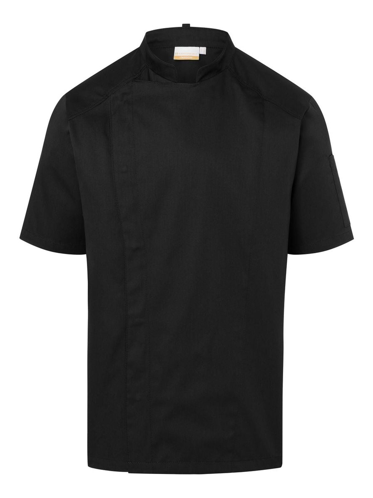 Short-Sleeve Chef Jacket Modern-Look Schürze / Kasack – Karlowsky – Farbe Schwarz – individuell veredelbar