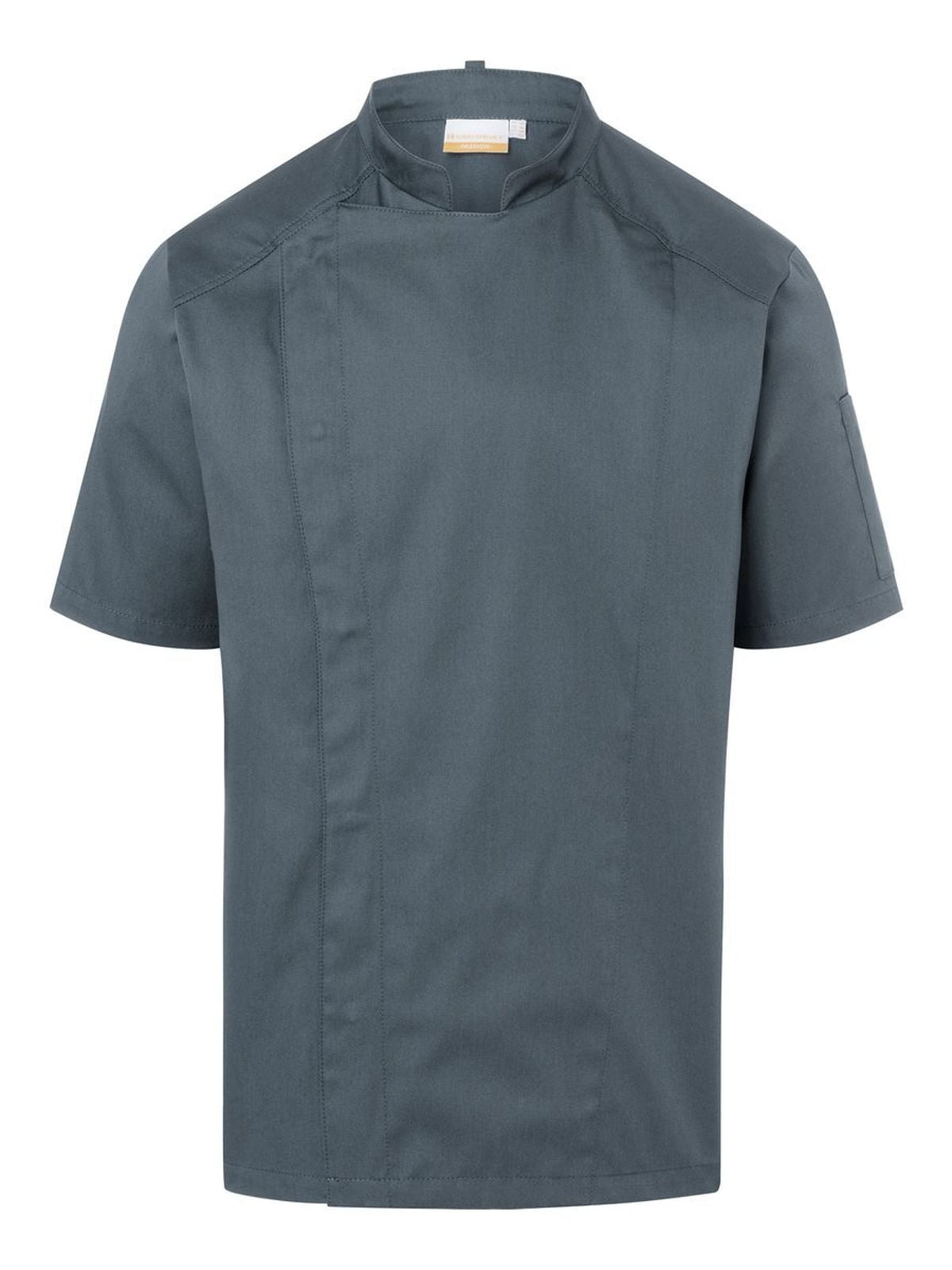 Short-Sleeve Chef Jacket Modern-Look Schürze / Kasack – Karlowsky – Farbe Anthrazit – individuell veredelbar