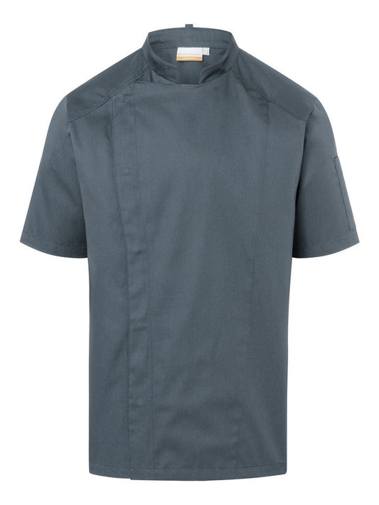 Short-Sleeve Chef Jacket Modern-Look Schürze / Kasack – Karlowsky – Farbe Anthrazit – individuell veredelbar