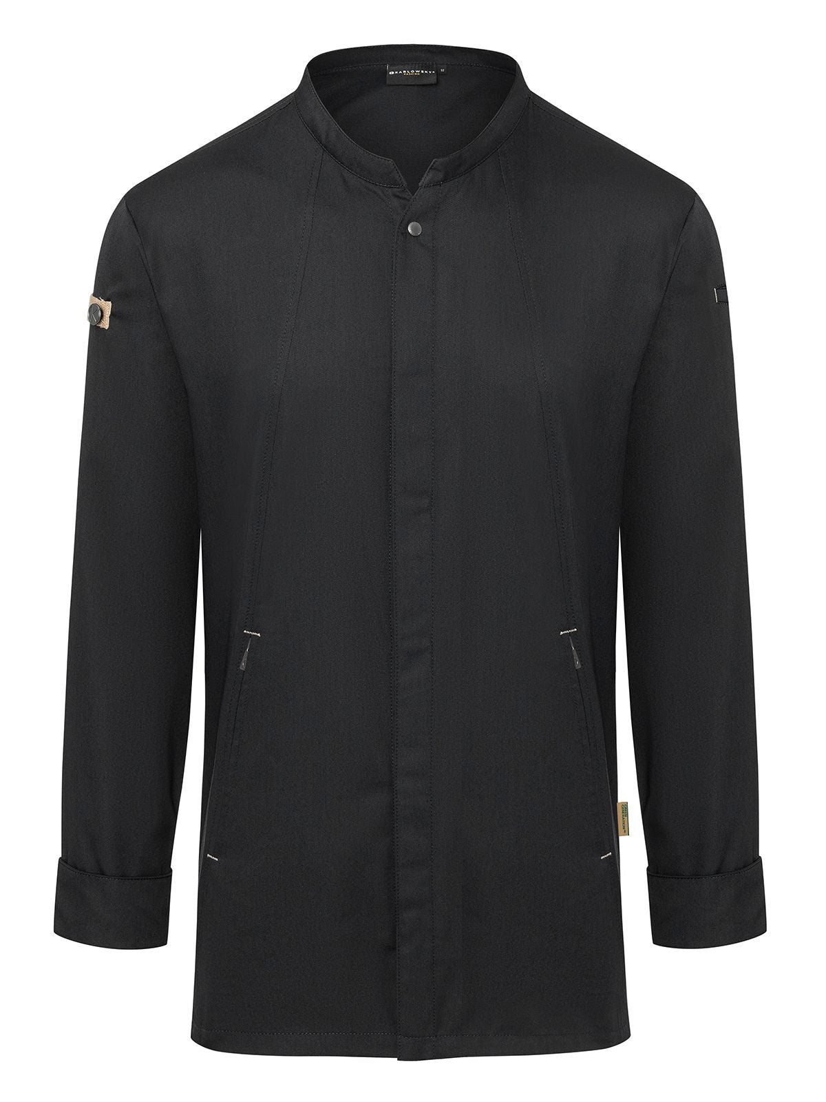 Chefs Jacket Long-Sleeve Green Generation Herren Schürze / Kasack – Karlowsky – Farbe Schwarz – individuell veredelbar