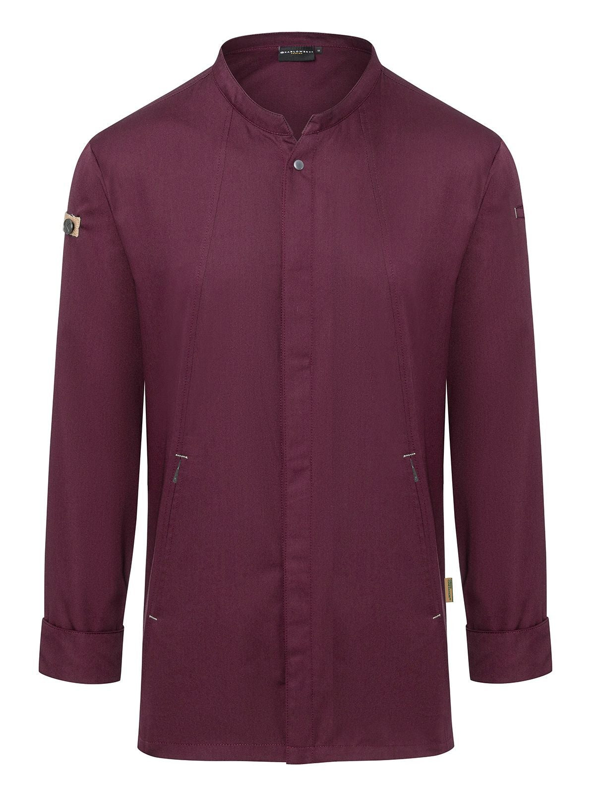 Chefs Jacket Long-Sleeve Green Generation Herren Schürze / Kasack – Karlowsky – Farbe Aubergine – individuell veredelbar