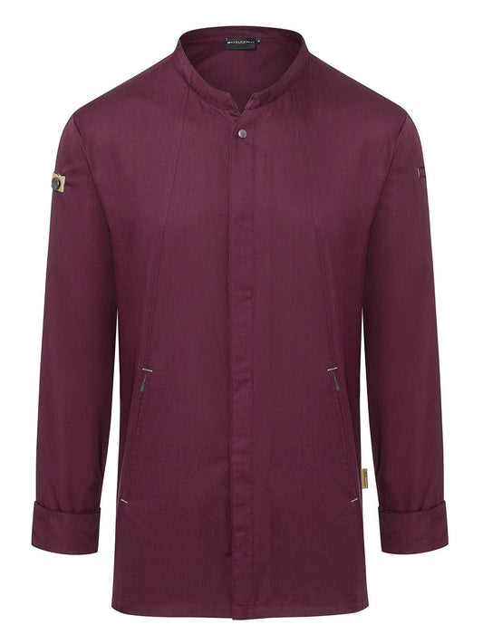 Chefs Jacket Long-Sleeve Green Generation Herren Schürze / Kasack – Karlowsky – Farbe Aubergine – individuell veredelbar