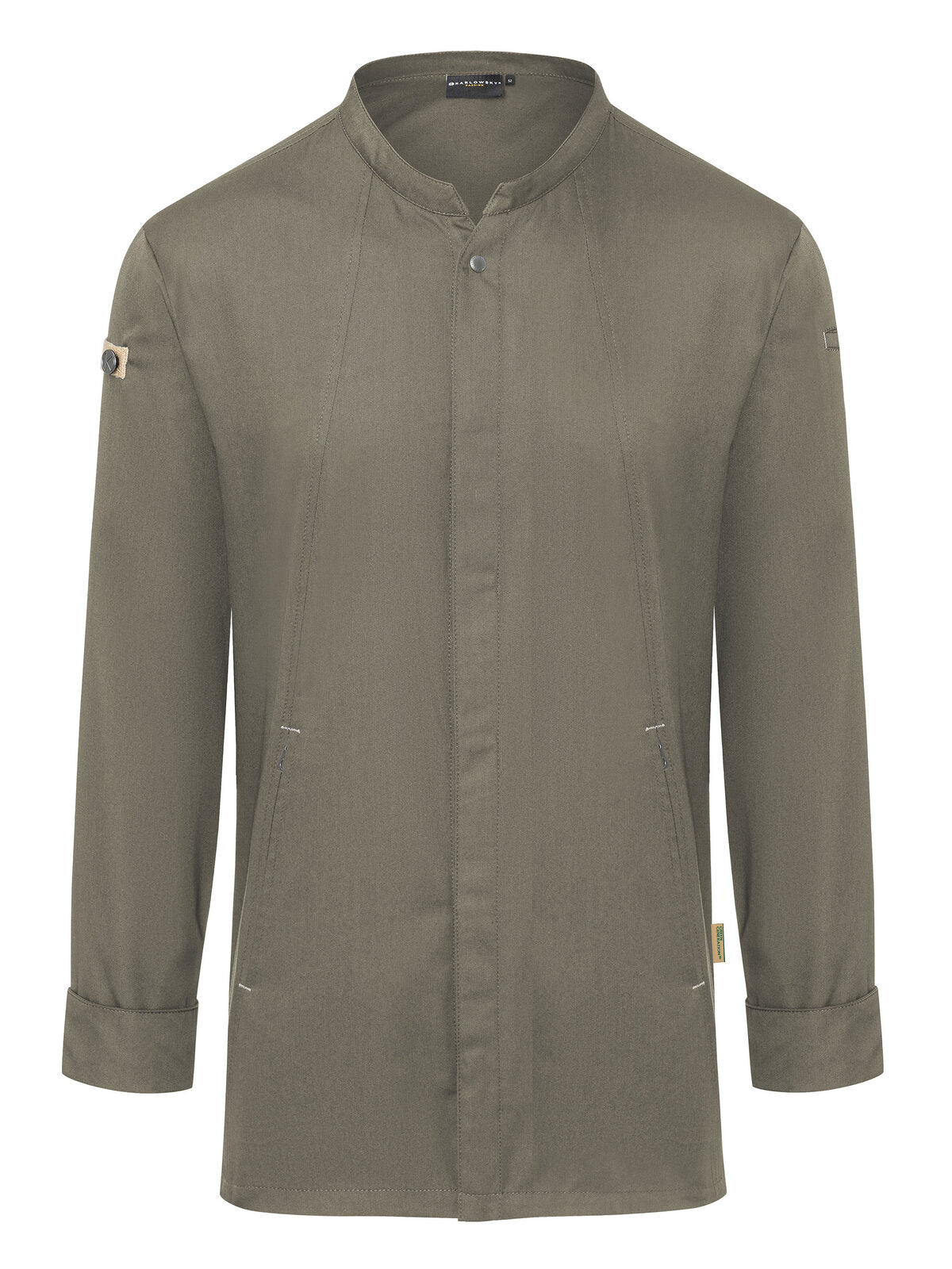 Chefs Jacket Long-Sleeve Green Generation Herren Schürze / Kasack – Karlowsky – Farbe Sage – individuell veredelbar