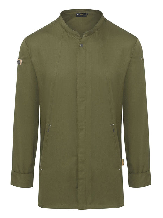Chefs Jacket Long-Sleeve Green Generation Herren Schürze / Kasack – Karlowsky – Farbe Moss Green – individuell veredelbar
