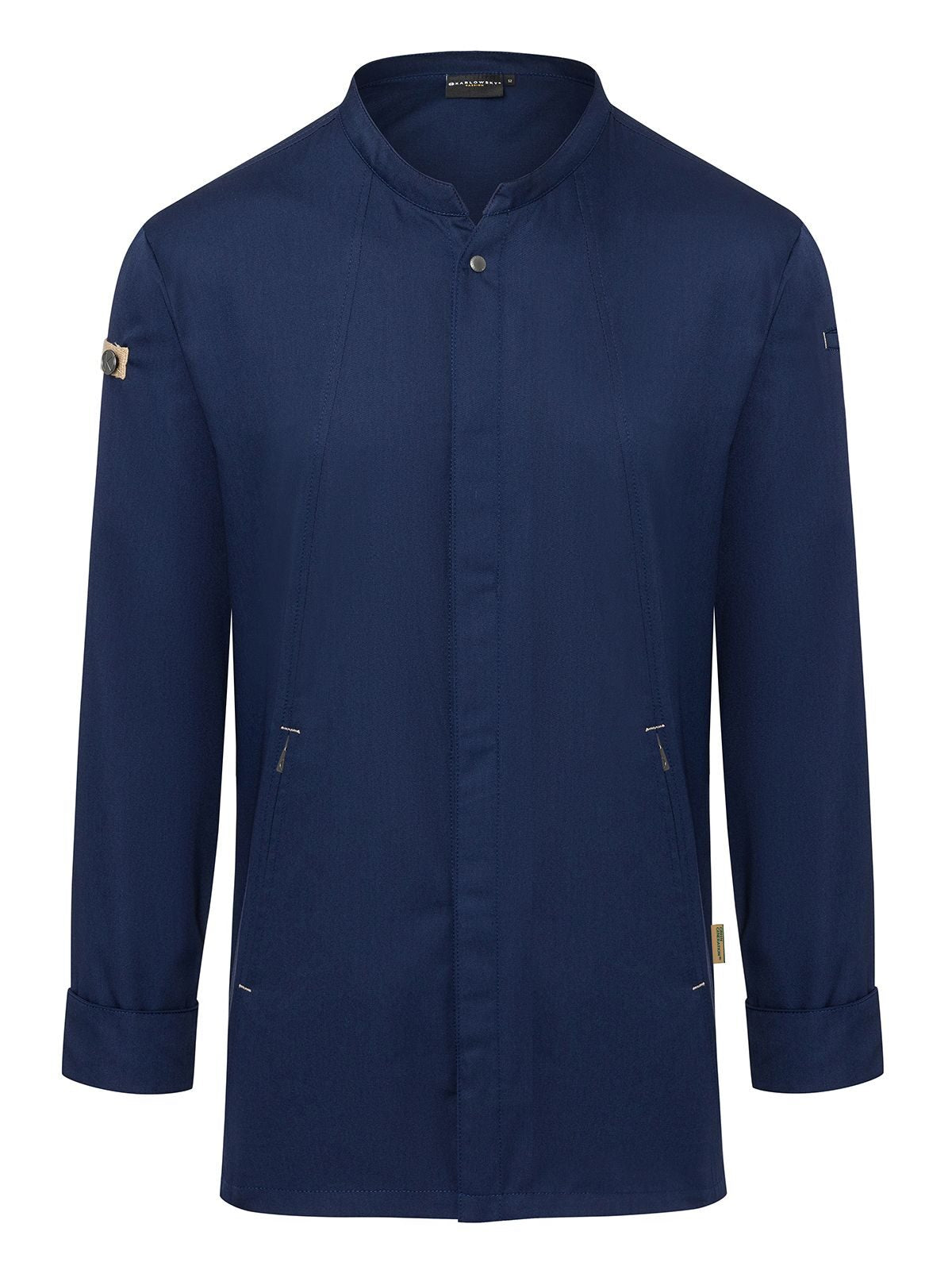 Chefs Jacket Long-Sleeve Green Generation Herren Schürze / Kasack – Karlowsky – Farbe Steel Blue – individuell veredelbar