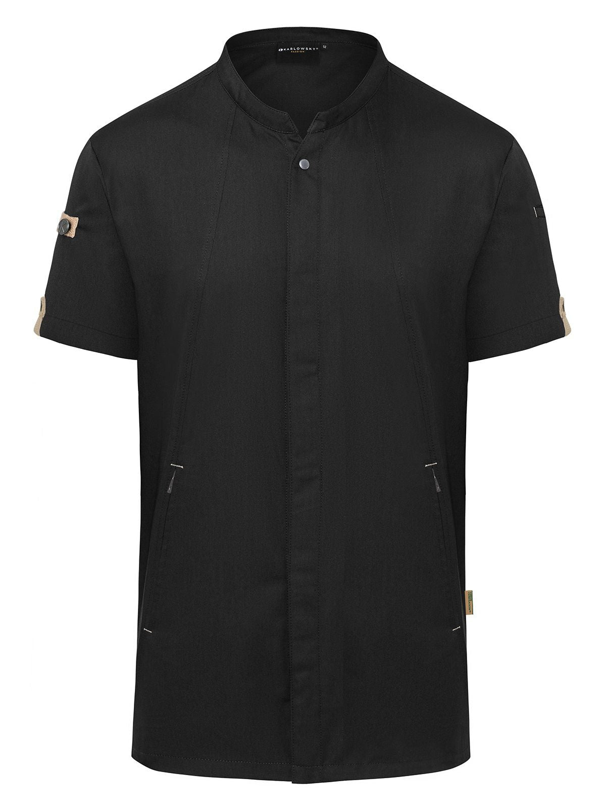 Chefs Jacket Short-Sleeve Green Generation Herren Schürze / Kasack – Karlowsky – Farbe Schwarz – individuell veredelbar