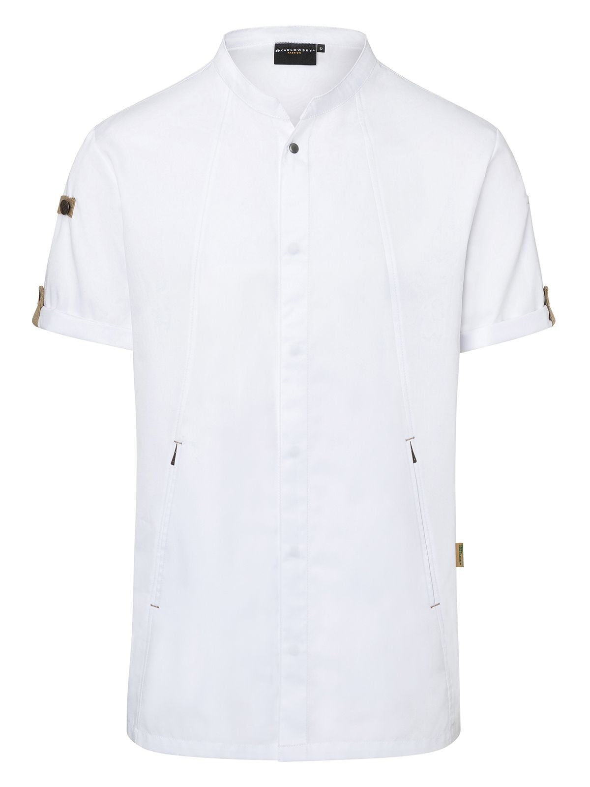 Chefs Jacket Short-Sleeve Green Generation Herren Schürze / Kasack – Karlowsky – Farbe Weiß – individuell veredelbar
