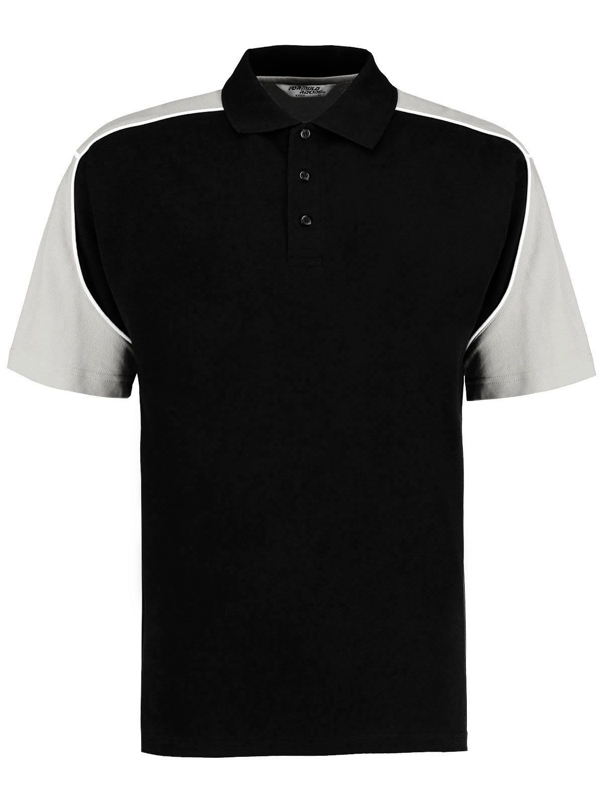 Polo Formula Racing Poloshirt – Kustom Kit – Farbe black/grey – individuell veredelbar