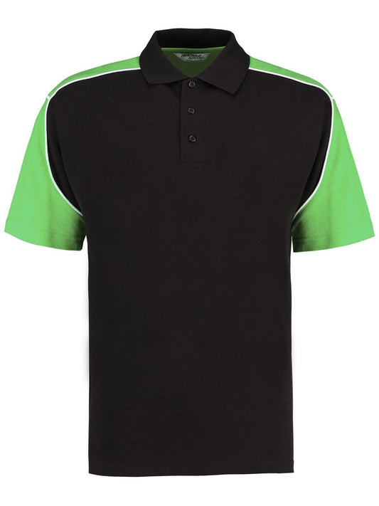 Polo Formula Racing Poloshirt – Kustom Kit – Farbe black/lime – individuell veredelbar