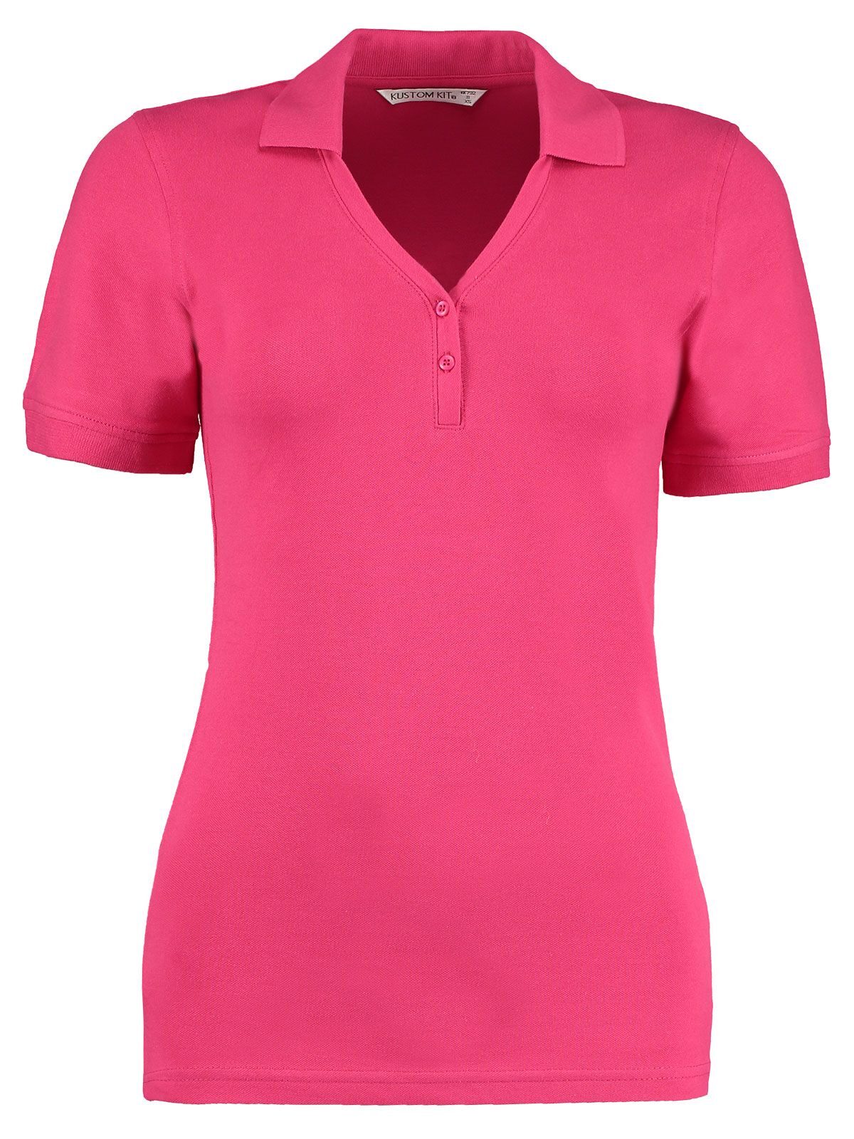 Sophia V-Neck Comfortec Polo Poloshirt – Kustom Kit – Farbe raspberry – individuell veredelbar
