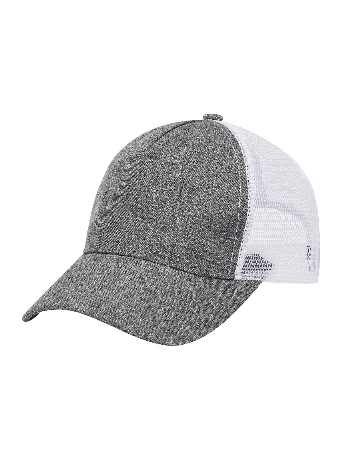 Trucker Caps Trucker Cap Grau Melange-Weiß bestickbar und bedruckbar – LA1970