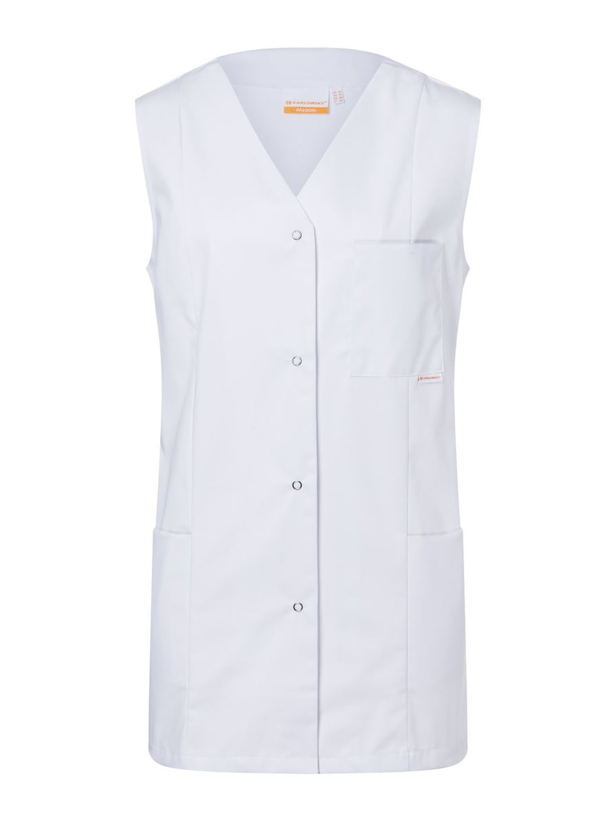 Work Smock Sara Damen Schürze / Kasack – Karlowsky – Farbe Weiß – individuell veredelbar