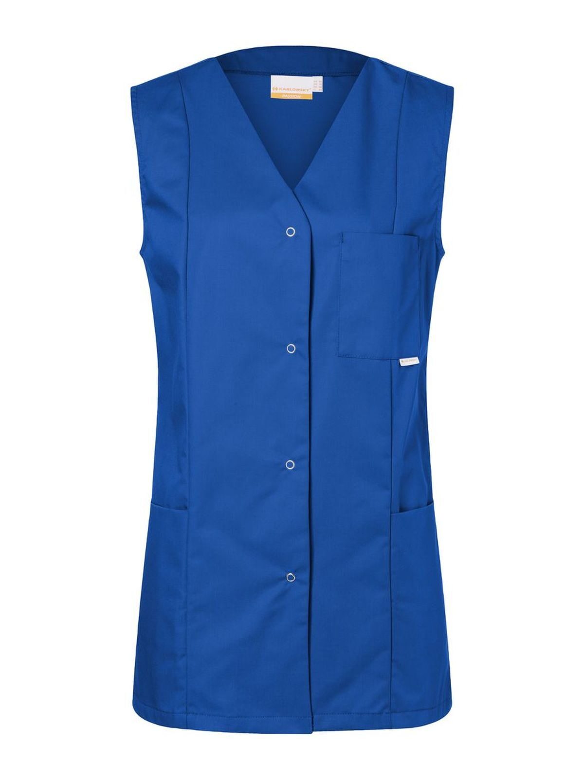 Work Smock Sara Damen Schürze / Kasack – Karlowsky – Farbe Blau – individuell veredelbar