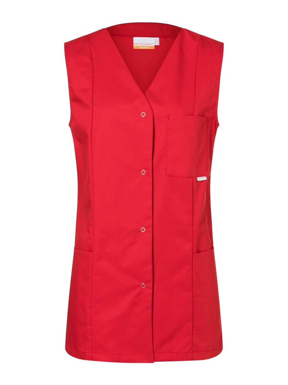 Work Smock Sara Damen Schürze / Kasack – Karlowsky – Farbe Rot – individuell veredelbar