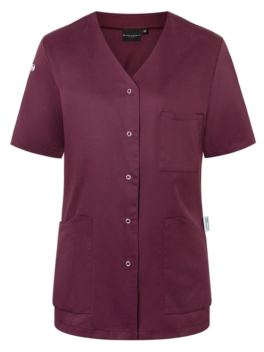 Work Smock With Press Studs - Essential Damen Schürze / Kasack – Karlowsky – Farbe Aubergine – individuell veredelbar