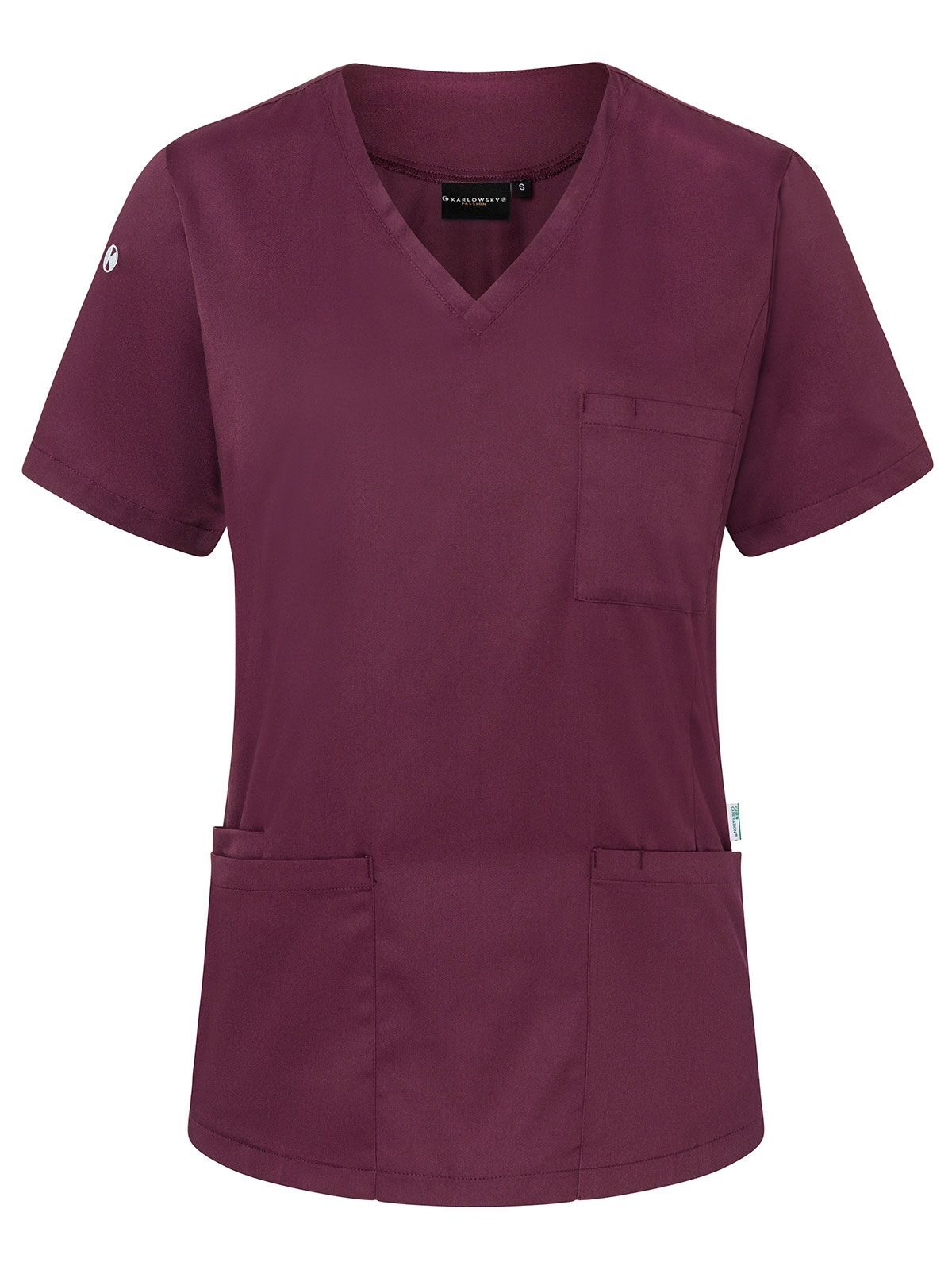 Slip-On Tunic - Essential Damen Schürze / Kasack – Karlowsky – Farbe Aubergine – individuell veredelbar