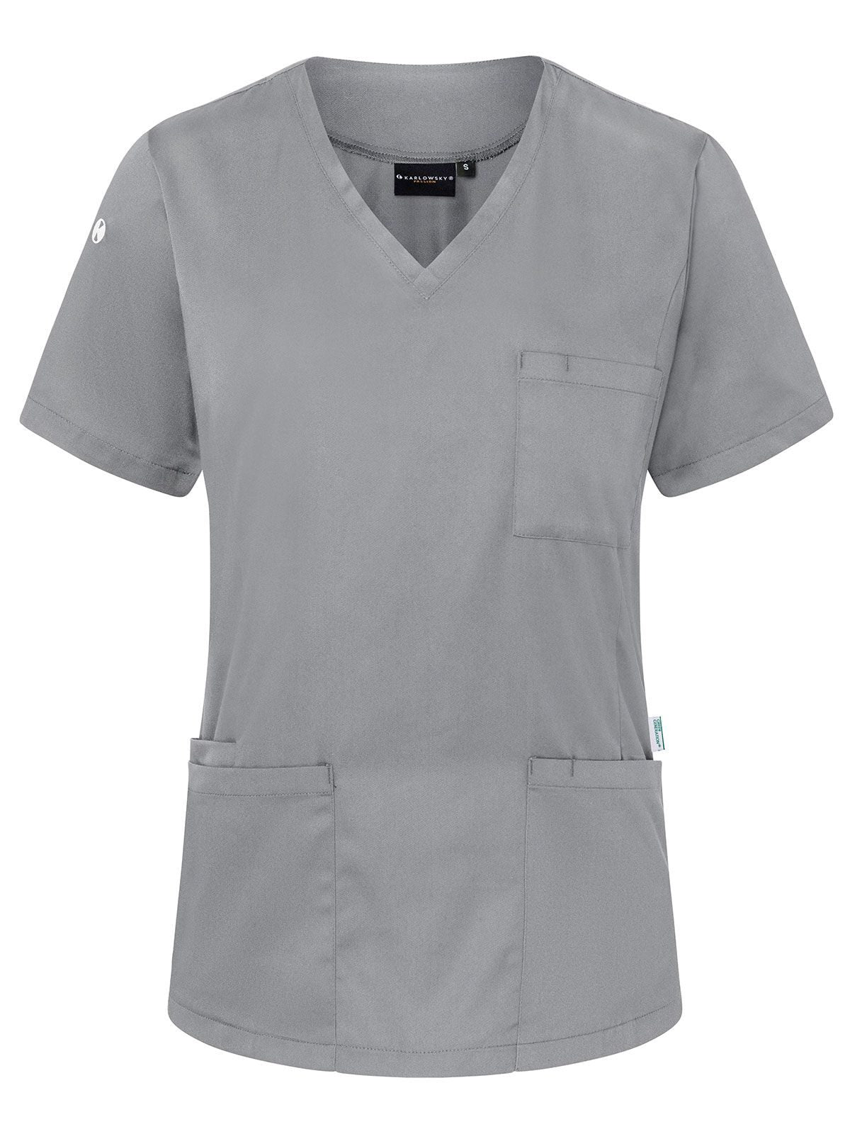 Slip-On Tunic - Essential Damen Schürze / Kasack – Karlowsky – Farbe Platinum Grey – individuell veredelbar