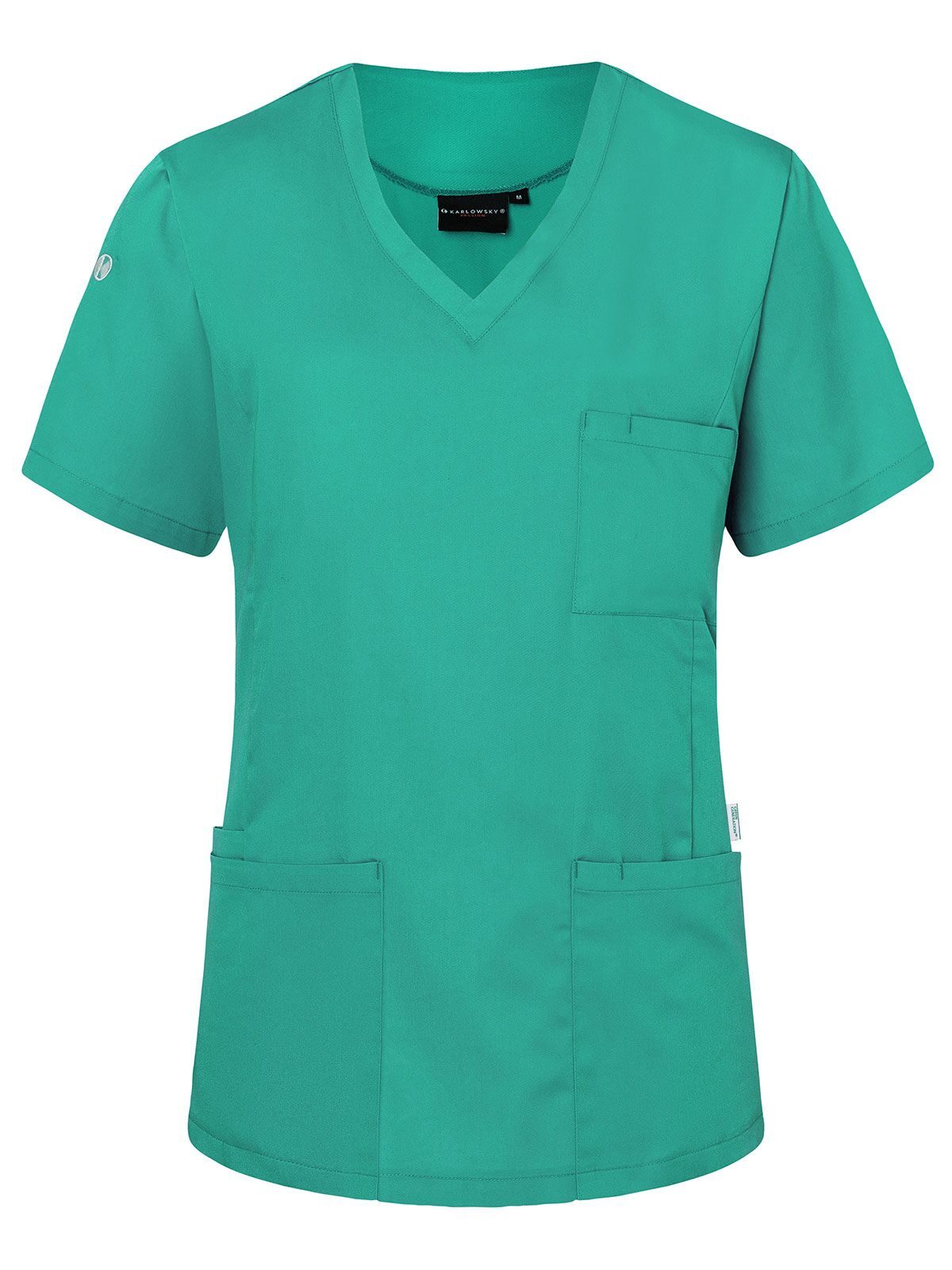 Slip-On Tunic - Essential Damen Schürze / Kasack – Karlowsky – Farbe Emerald Green – individuell veredelbar