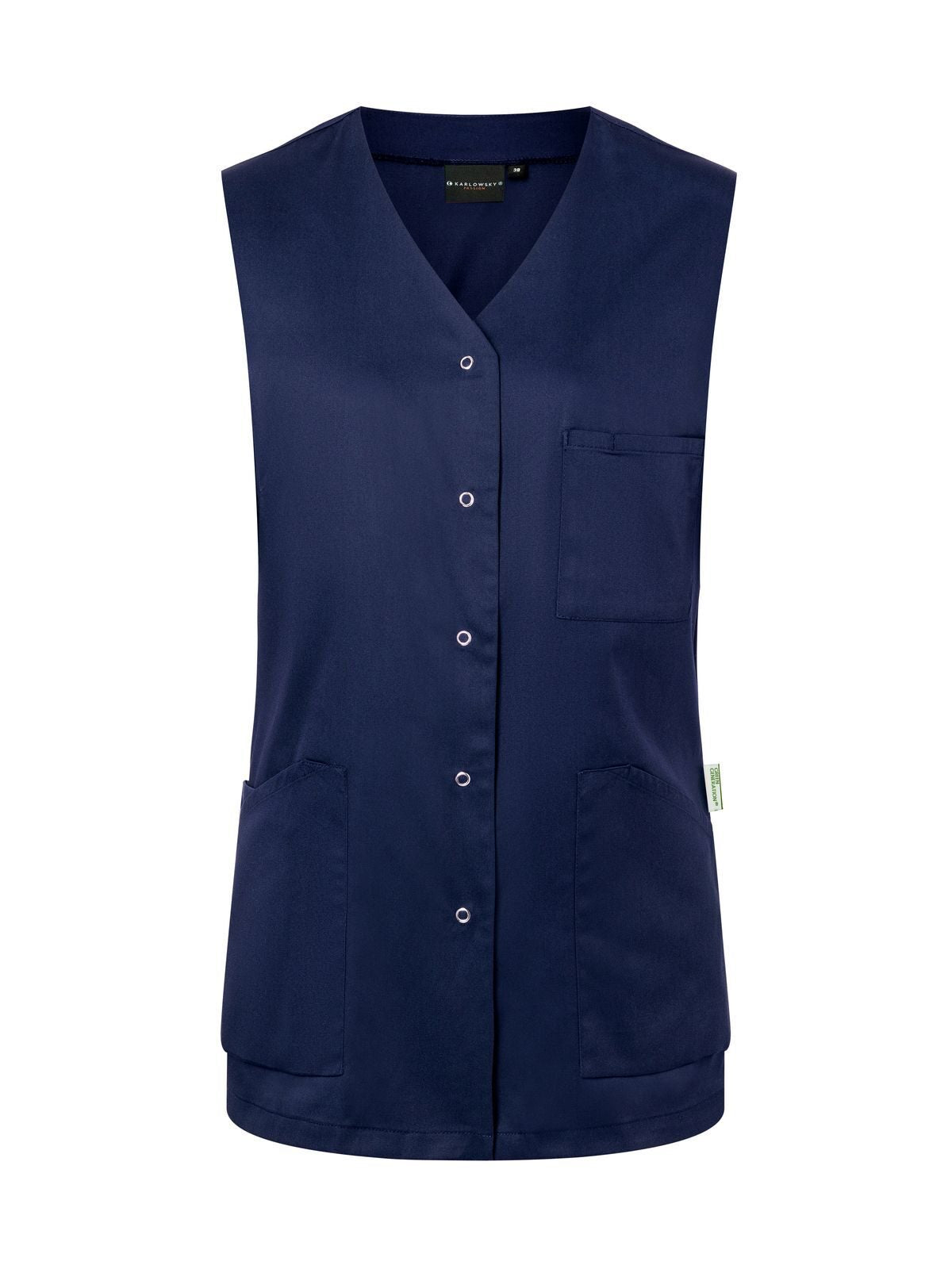 Sleeve-less Ladies´Tunic Essential Damen Schürze / Kasack – Karlowsky – Farbe Navy – individuell veredelbar