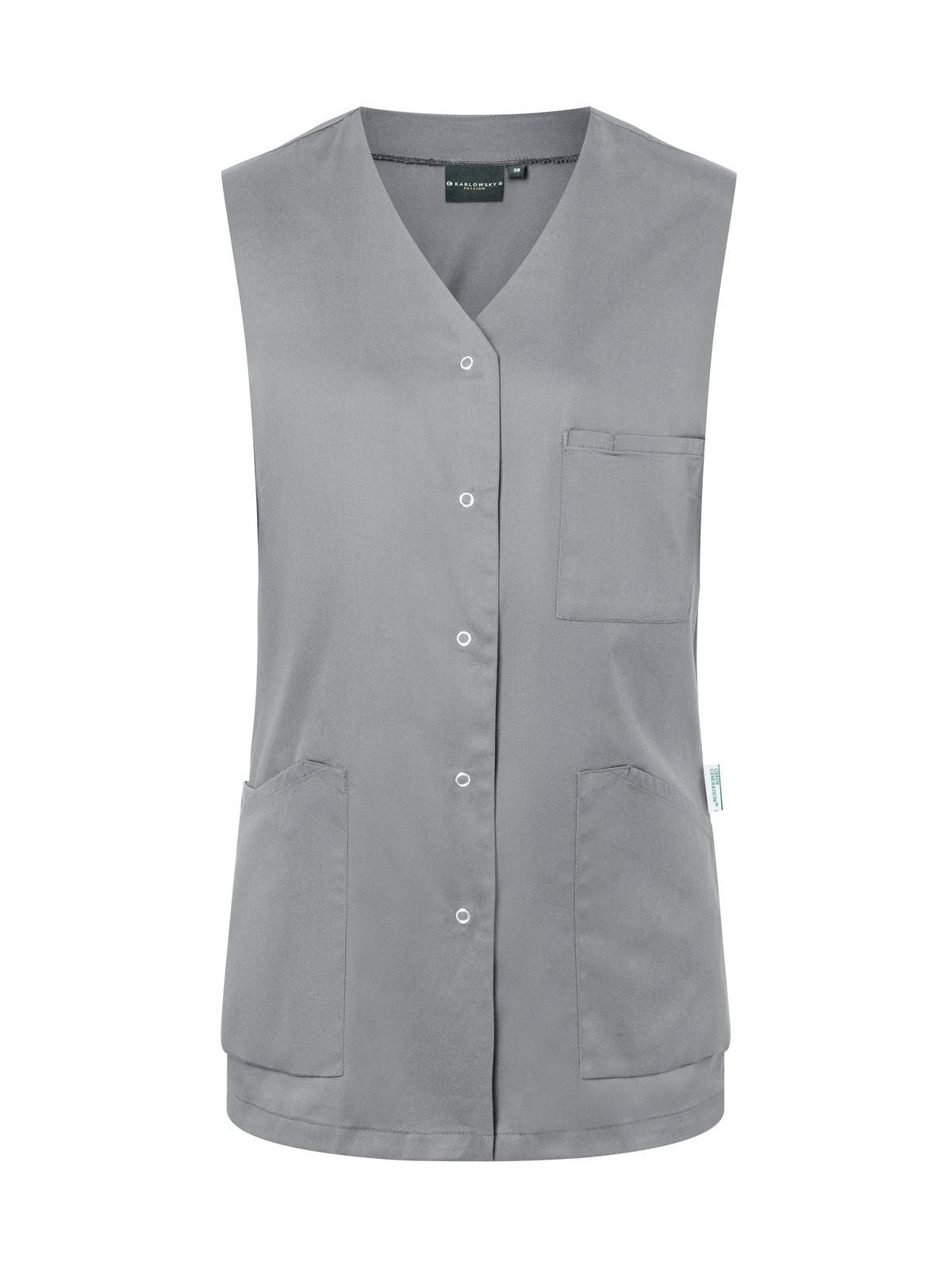 Sleeve-less Ladies´Tunic Essential Damen Schürze / Kasack – Karlowsky – Farbe Platinum Grey – individuell veredelbar