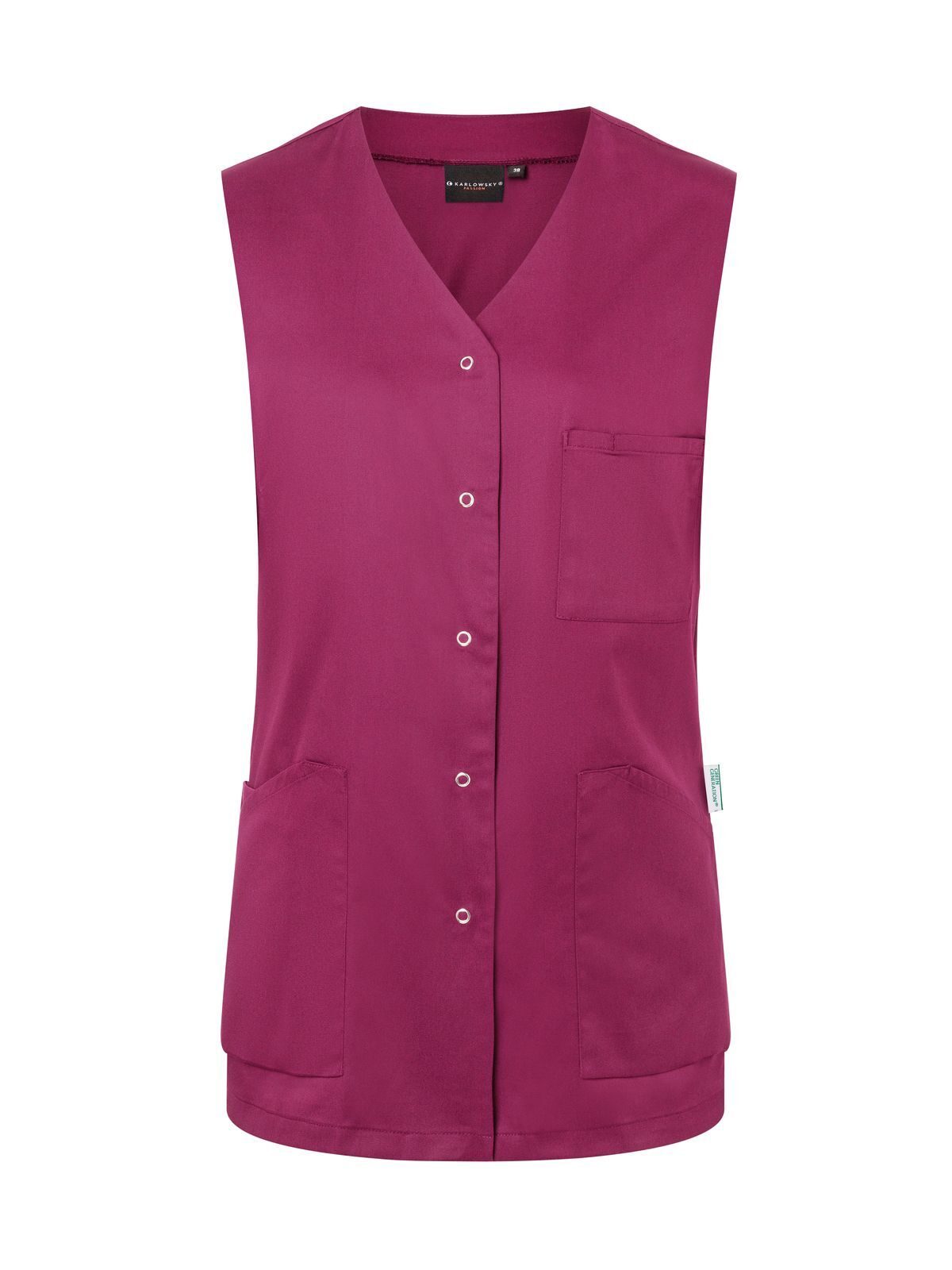 Sleeve-less Ladies´Tunic Essential Damen Schürze / Kasack – Karlowsky – Farbe Fuchsia – individuell veredelbar