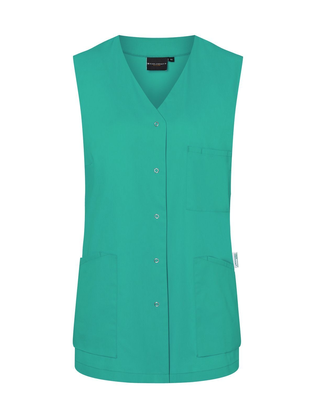 Sleeve-less Ladies´Tunic Essential Damen Schürze / Kasack – Karlowsky – Farbe Emerald Green – individuell veredelbar