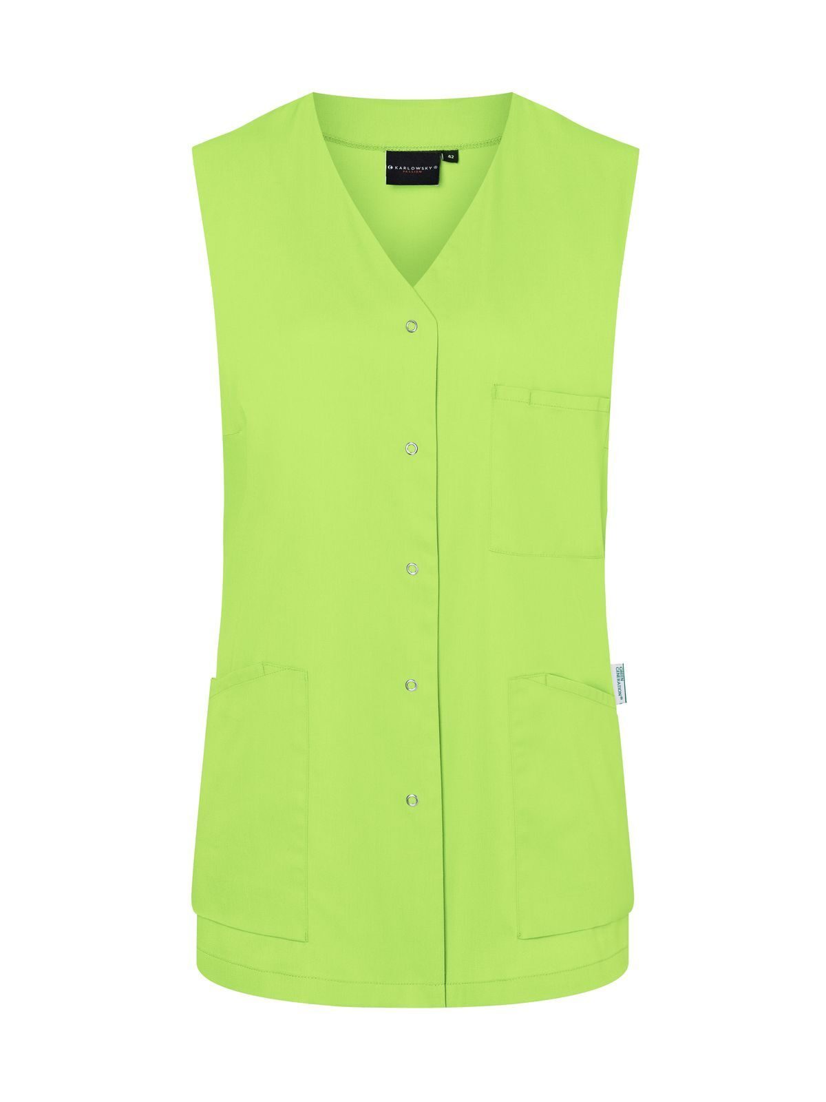 Sleeve-less Ladies´Tunic Essential Damen Schürze / Kasack – Karlowsky – Farbe Kiwi – individuell veredelbar