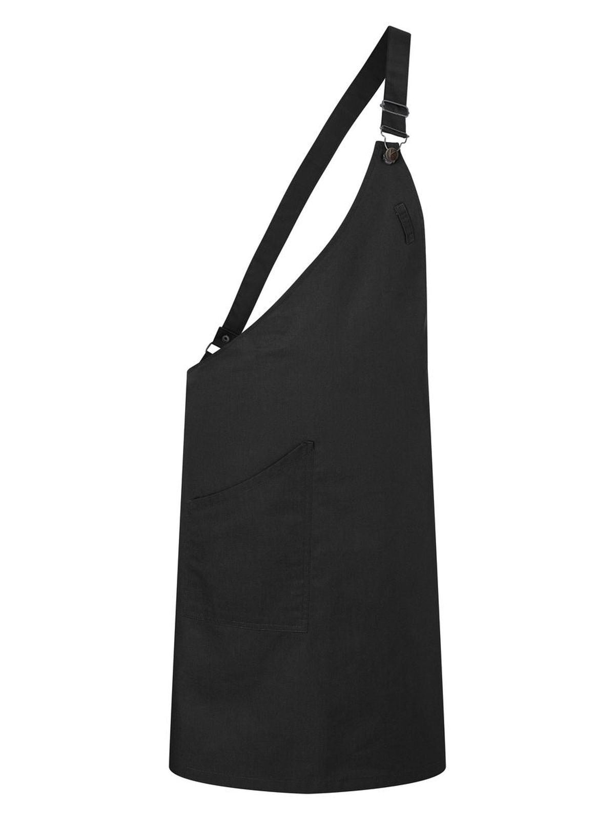 Asymmetrical Bib Apron with Pocket Herren Schürze / Kasack – Karlowsky – Farbe Schwarz – individuell veredelbar
