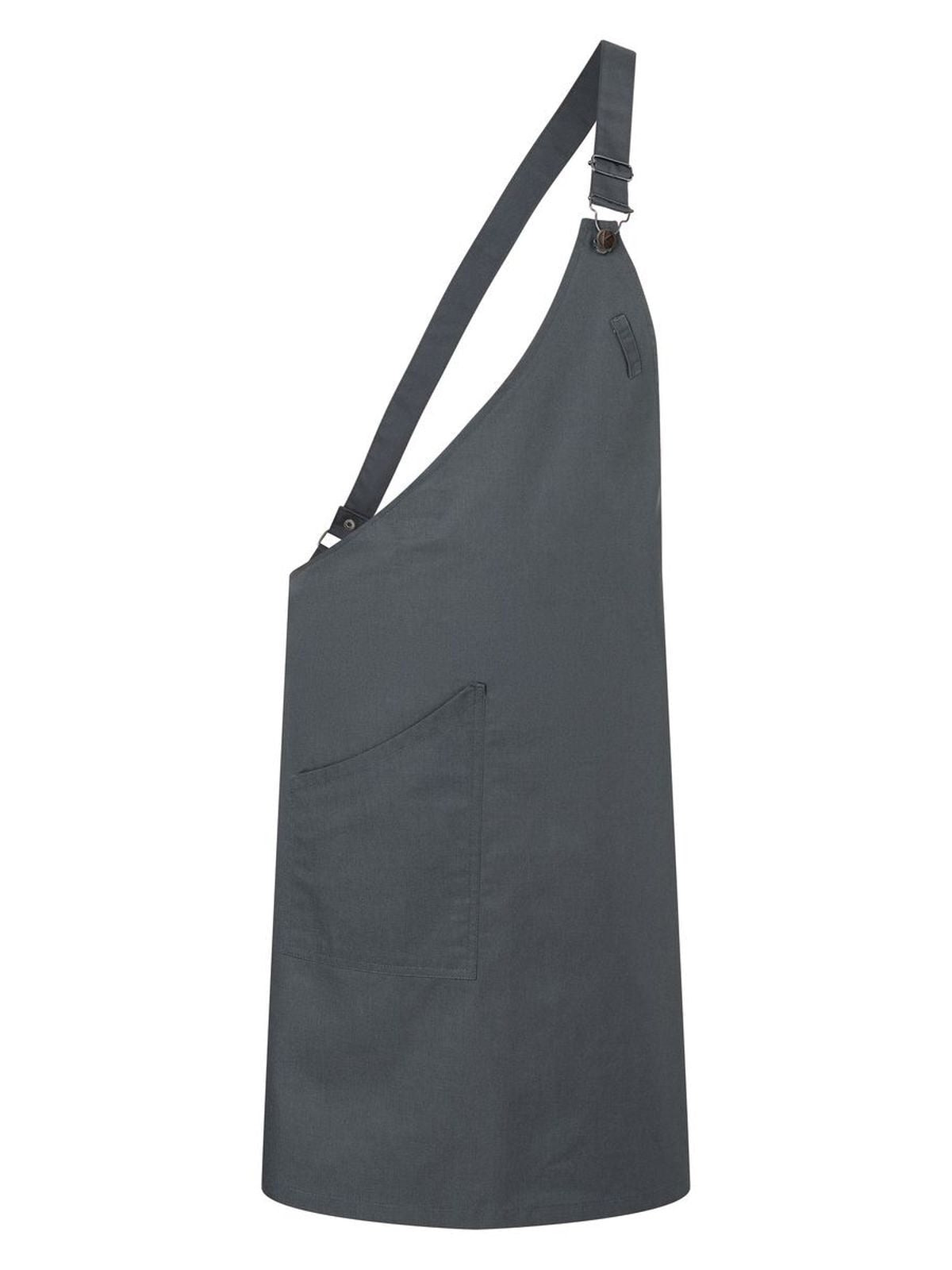 Asymmetrical Bib Apron with Pocket Herren Schürze / Kasack – Karlowsky – Farbe Anthrazit – individuell veredelbar