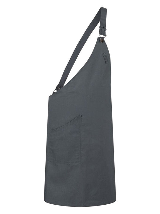 Asymmetrical Bib Apron with Pocket Herren Schürze / Kasack – Karlowsky – Farbe Anthrazit – individuell veredelbar