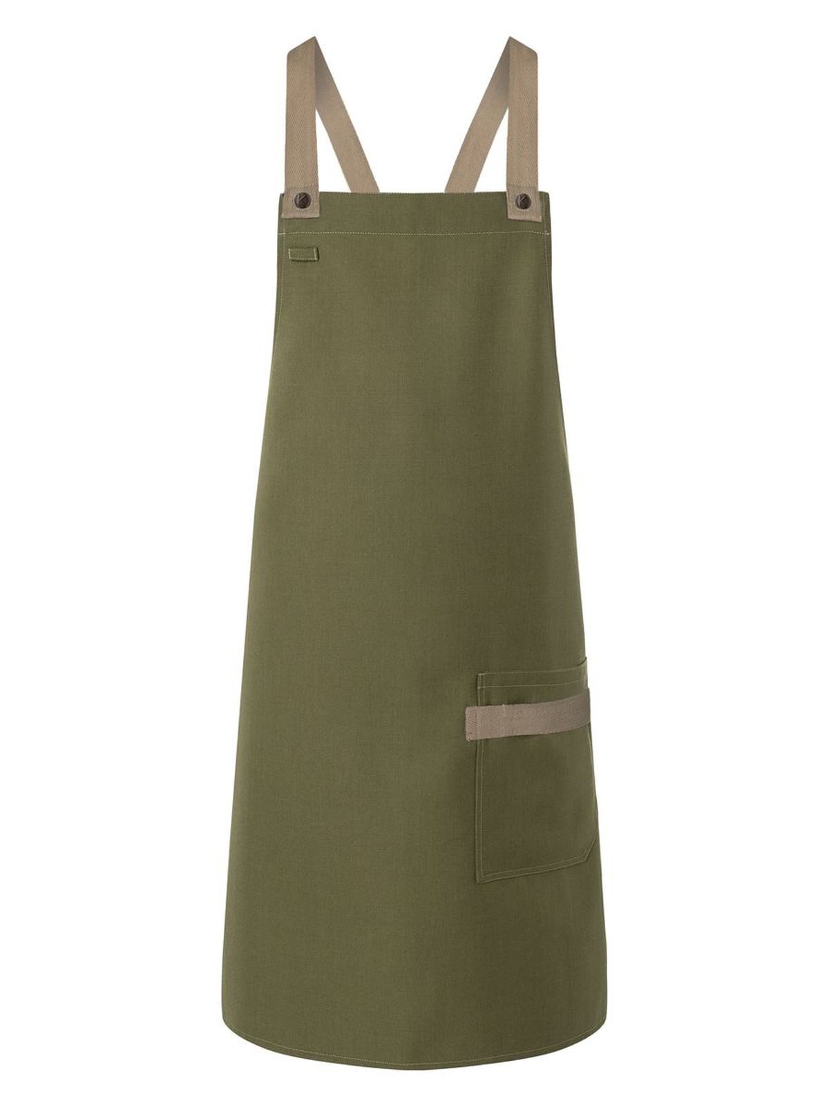 Bib Apron With Crossed Ribbons Herren Schürze / Kasack – Karlowsky – Farbe Moss Green – individuell veredelbar