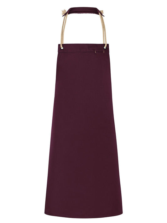 Bib Apron with cords 70x85 cm Schürze / Kasack – Karlowsky – Farbe Aubergine – individuell veredelbar