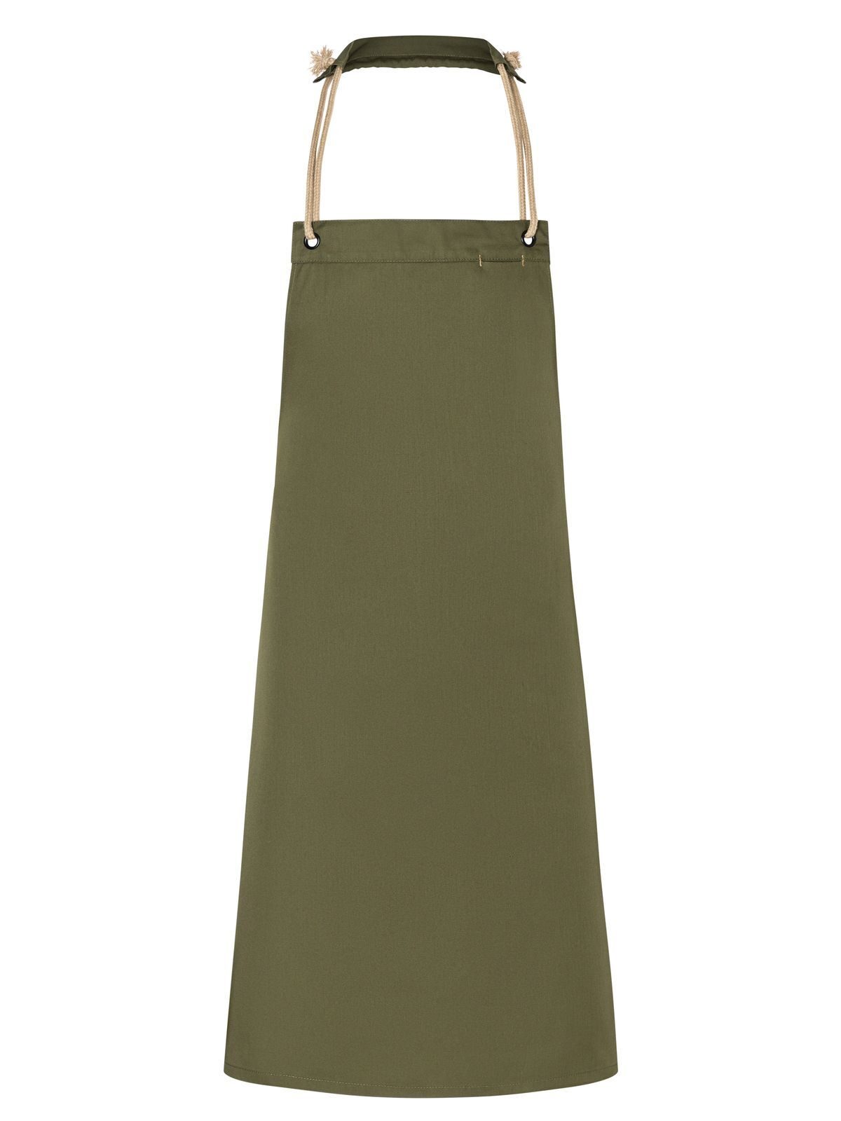 Bib Apron with cords 70x85 cm Schürze / Kasack – Karlowsky – Farbe Moss Green – individuell veredelbar