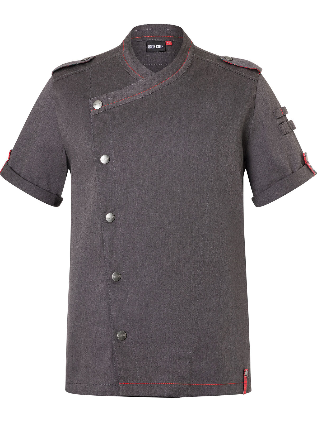 Giacca da cuoco da uomo denim a maniche corte ROCK CHEF®-Stage2 Herren Schürze / Kasack – Karlowsky – Farbe Vintage Black – individuell veredelbar